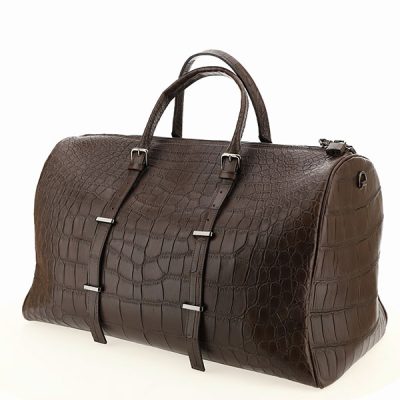 Handmade luxury leather duffel bag crafted by skilled Italian artisans at PK1 Milano