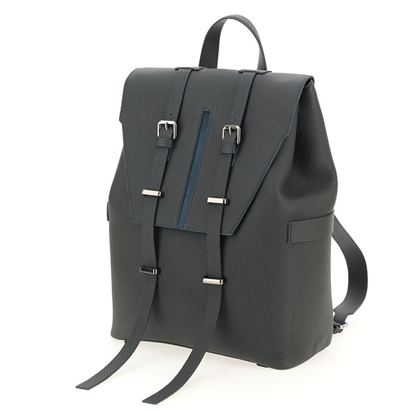 Elegant black leather backpack by PK1 Milano for corporate giftin