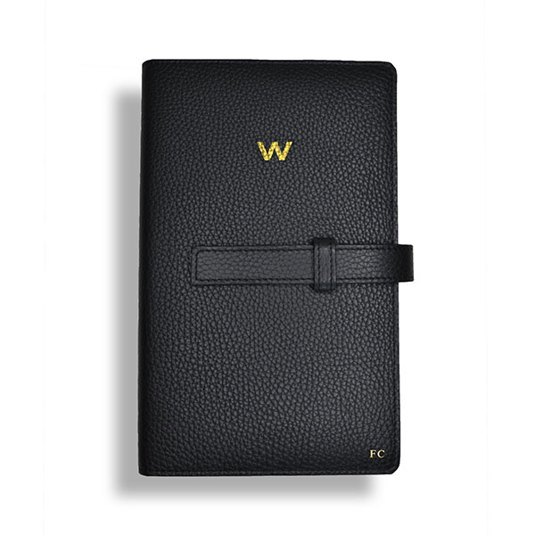 Elegant black leather backpack by PK1 Milano for corporate gifting