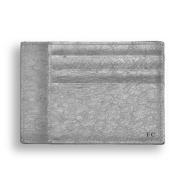 Modern gray leather cardholder by PK1 Milano for corporate gifting