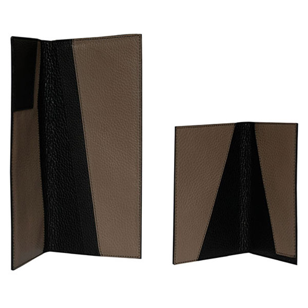 Personalized black leather notebook cover with initials by PK1 Milano for corporate giftin