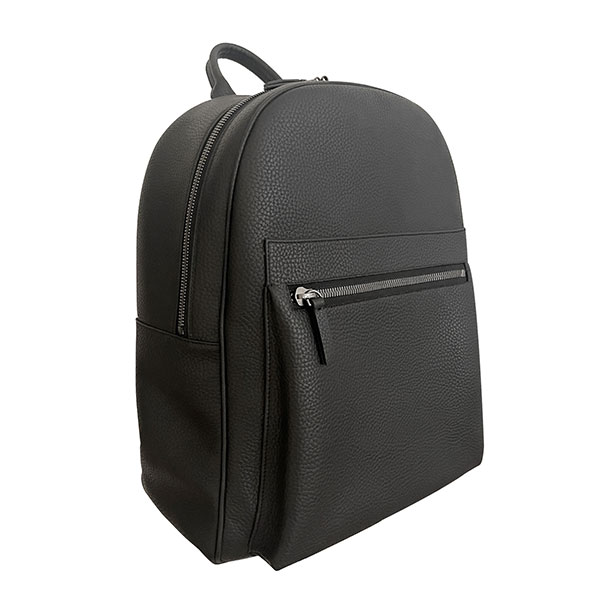 Large size - realized with pebbled soft and resistant calf leather. Black and white colour. Internal compartment to put your computer. Metal details in gun metal