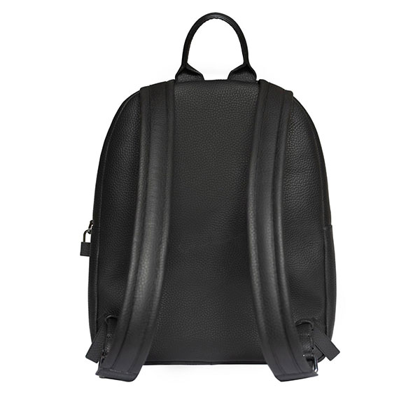 Large size - realized with pebbled soft and resistant calf leather. Black and white colour. Internal compartment to put your computer. Metal details in gun metal